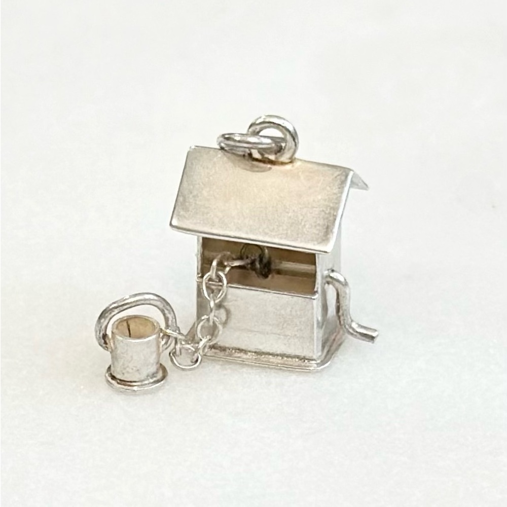 Vintage 925 Sterling Silver Water Well Charm with Movable Bucket